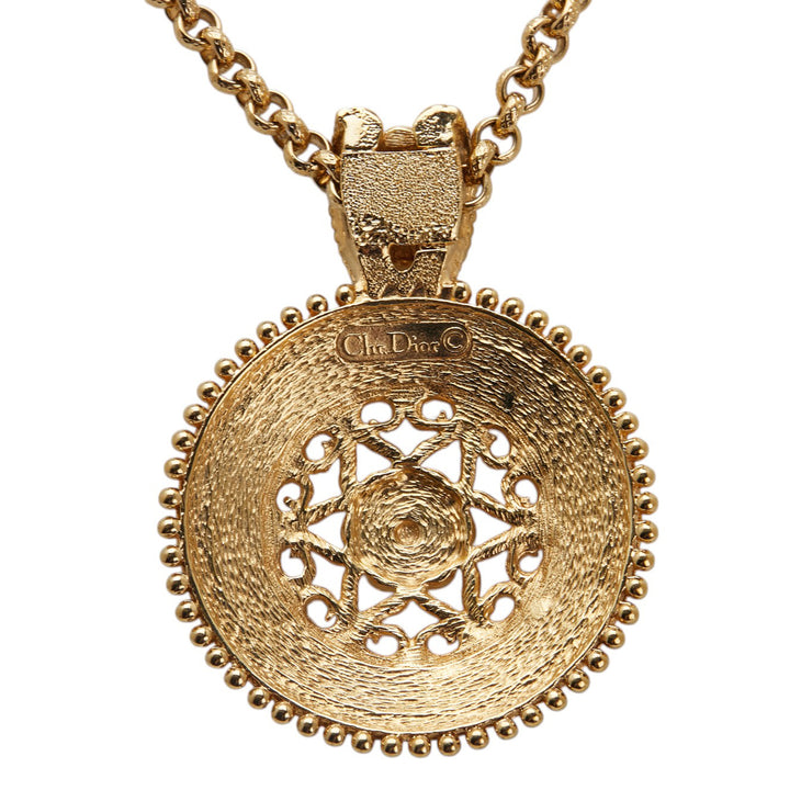 Dior Doré Plated Filigree Pendant Collier Doré