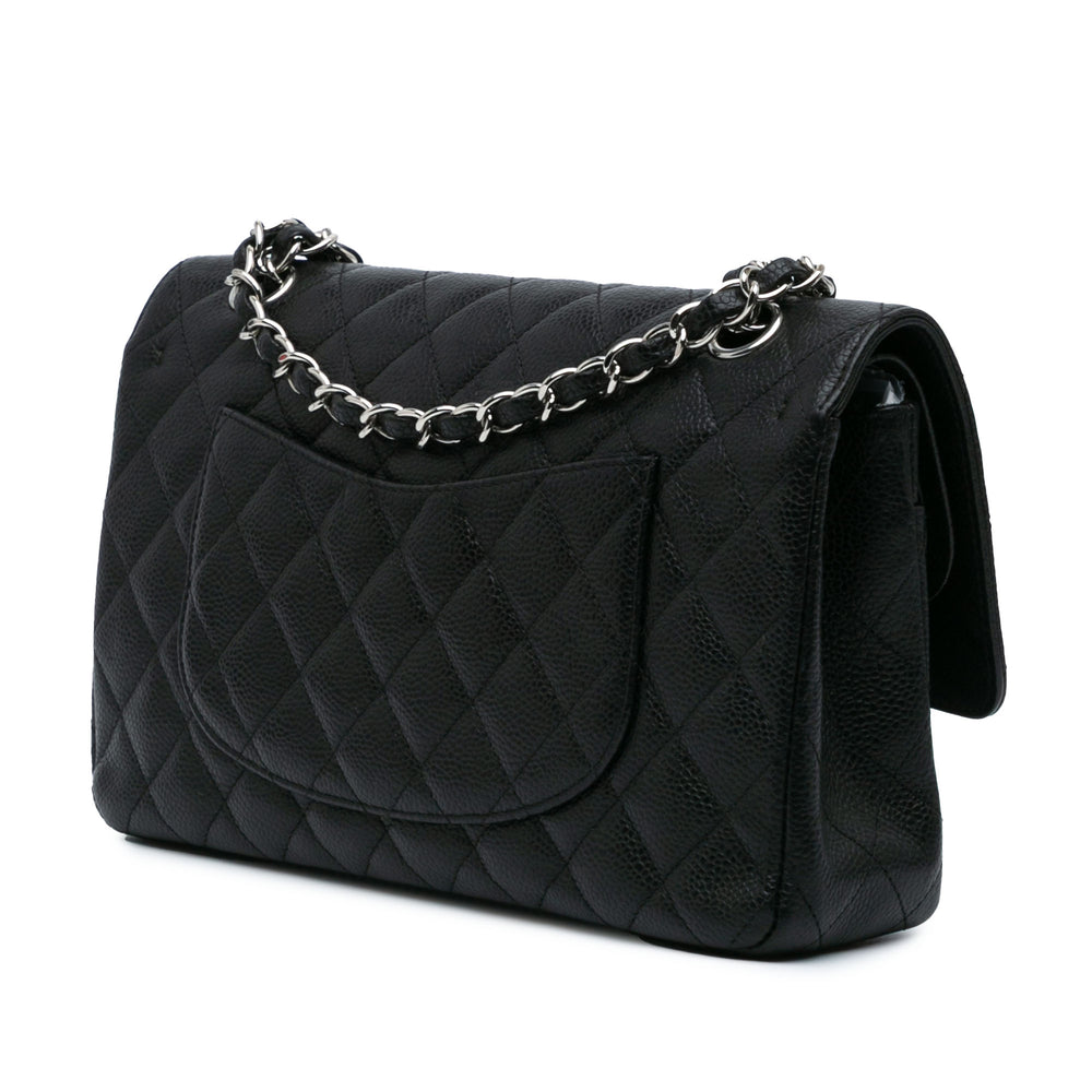 Medium Classic Caviar Double Flap Black - Gaby Paris