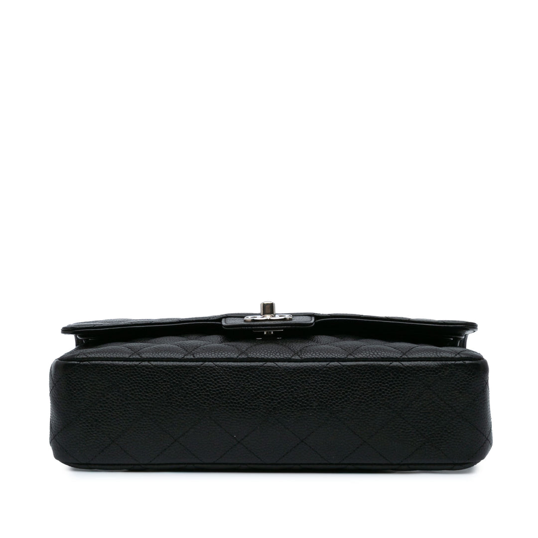 Medium Classic Caviar Double Flap Black - Gaby Paris