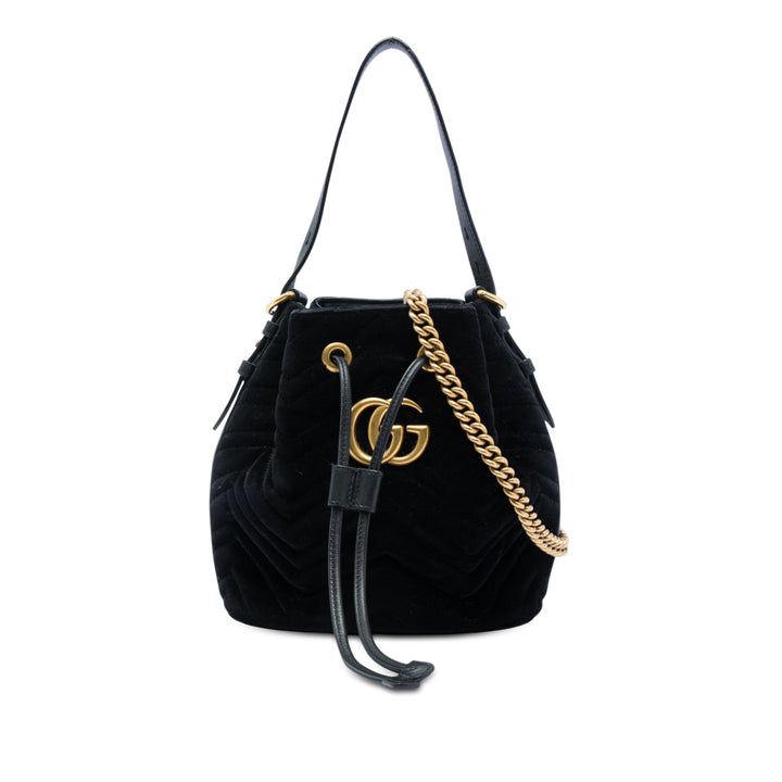 Gucci GG Marmont 2.0 Matelasse Velours Bucket Sac