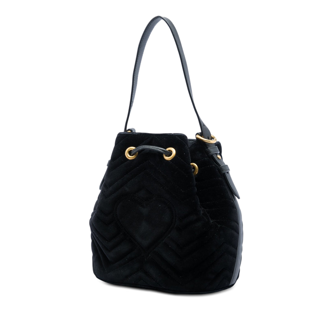 Gucci GG Marmont 2.0 Matelasse Velours Bucket Sac