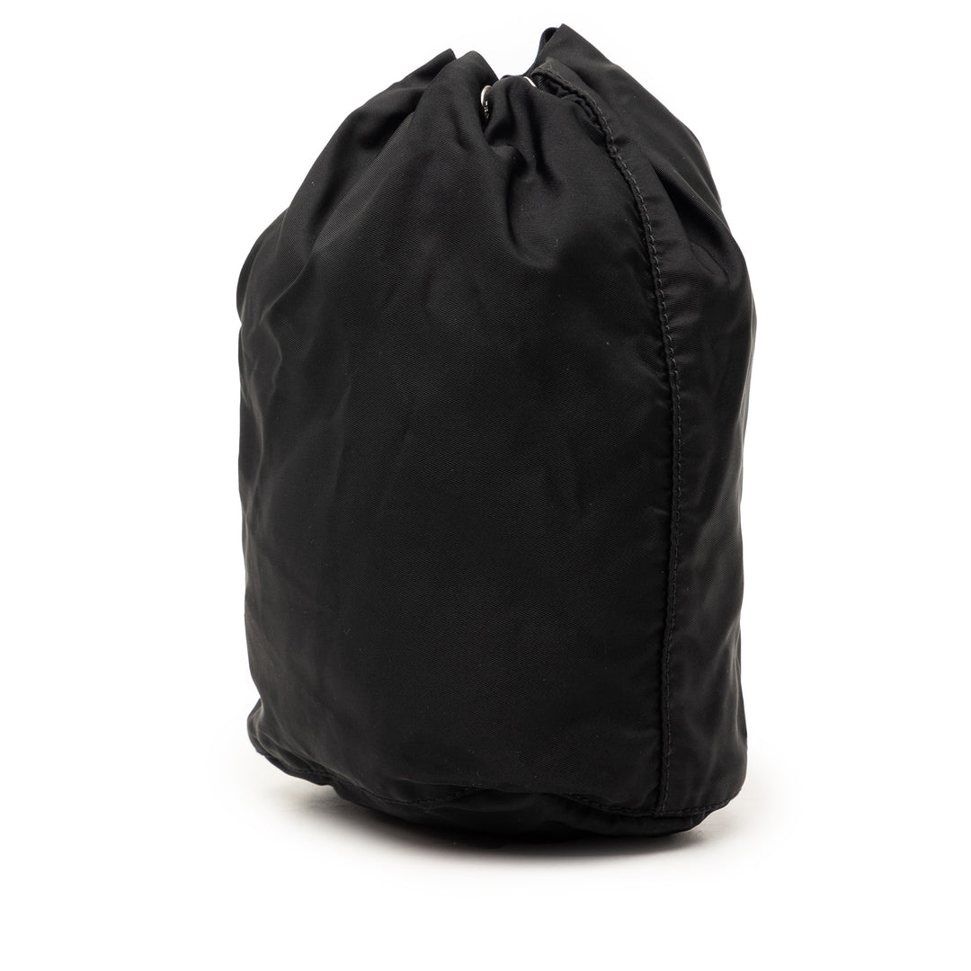 Prada Pochette Cordon Tessuto Noir – vue 2 – GABY PARIS