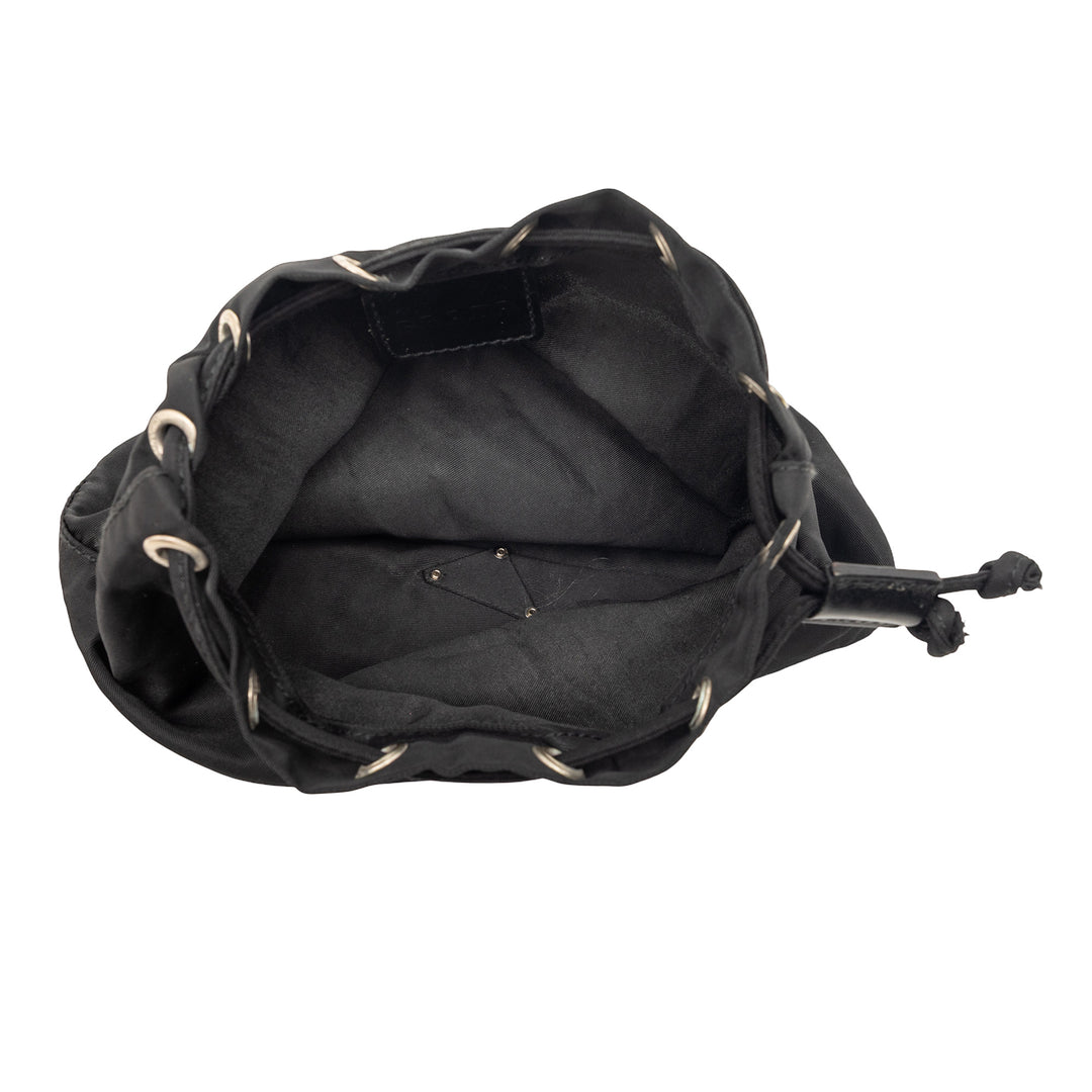 Prada Pochette Cordon Tessuto Noir – vue 4 – GABY PARIS
