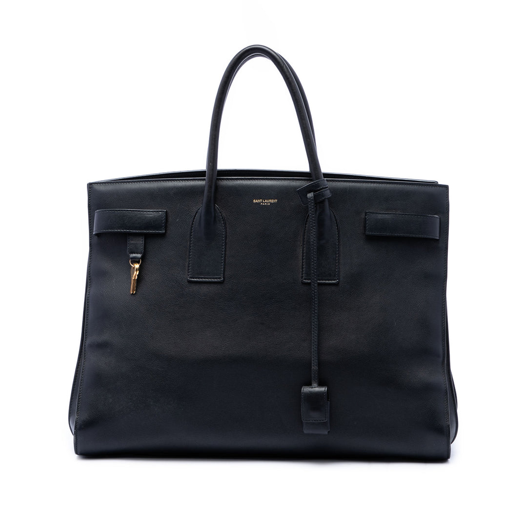 Souple Sac De Jour Sac Grand Cuir de veau Noir