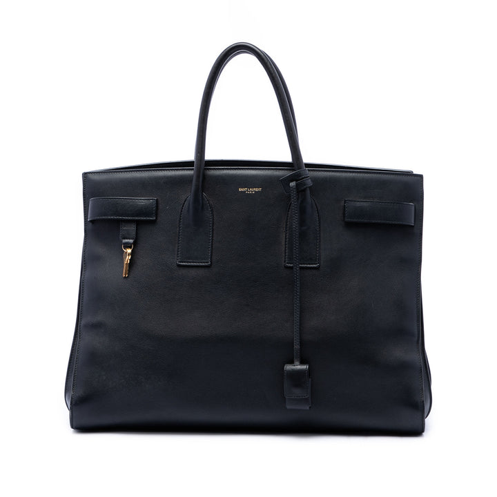 Souple Sac De Jour Sac Grand Cuir de veau Noir