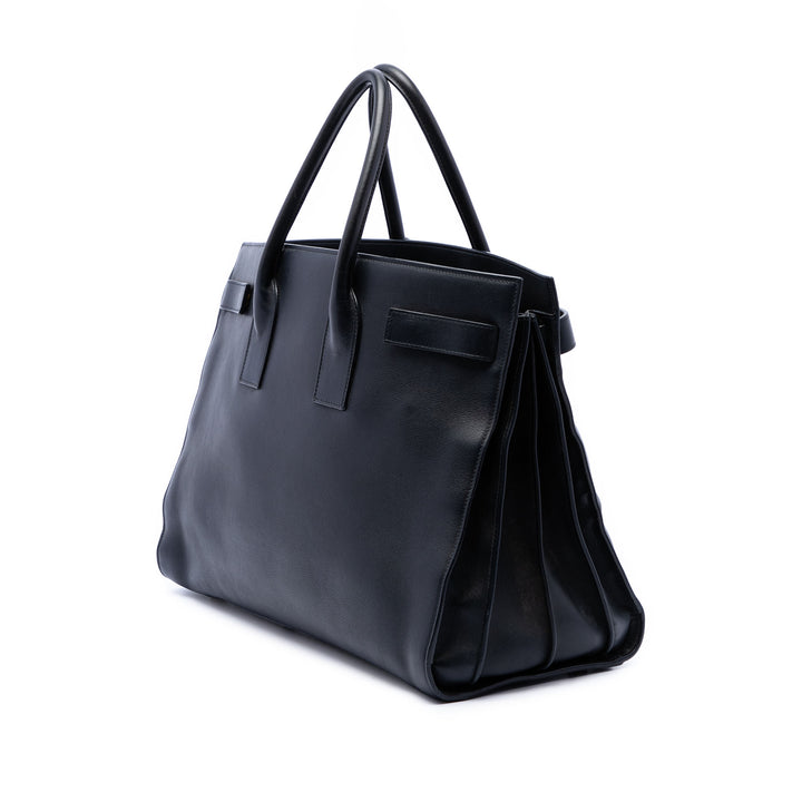 Souple Sac De Jour Sac Grand Cuir de veau Noir