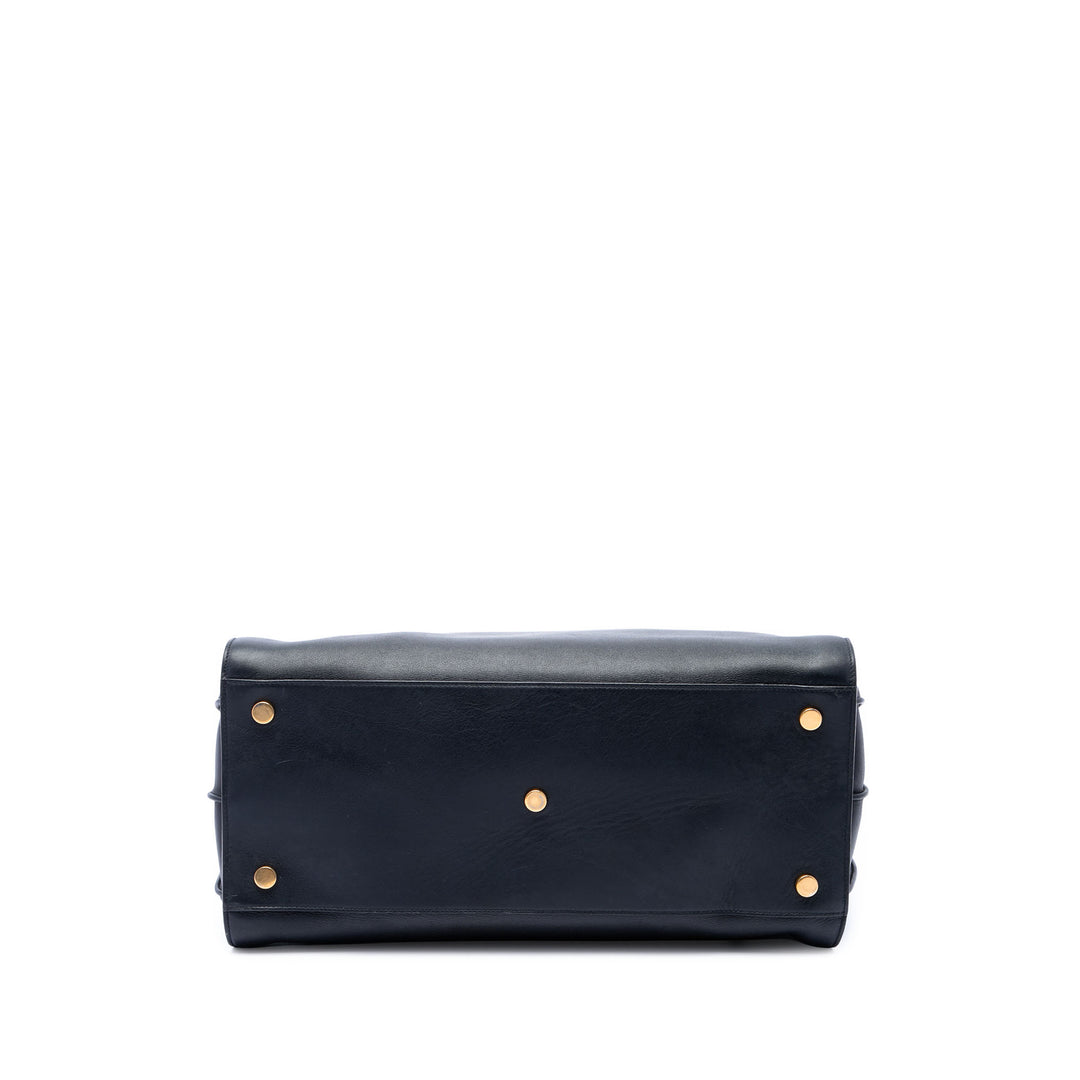 Souple Sac De Jour Sac Grand Cuir de veau Noir