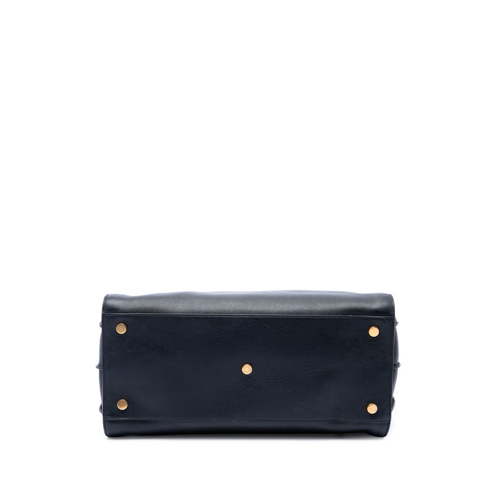Souple Sac De Jour Sac Grand Cuir de veau Noir