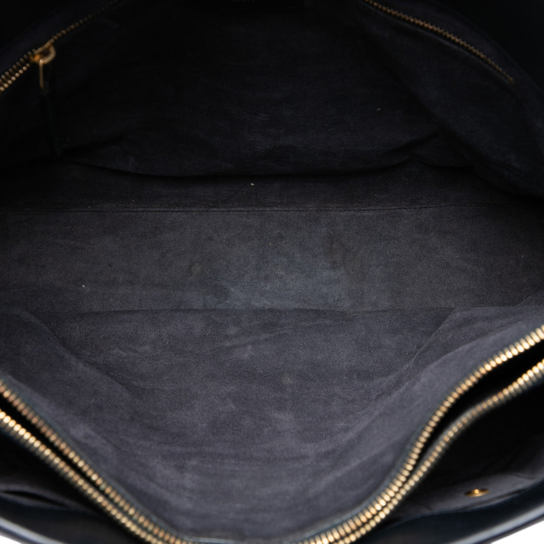 Souple Sac De Jour Sac Grand Cuir de veau Noir