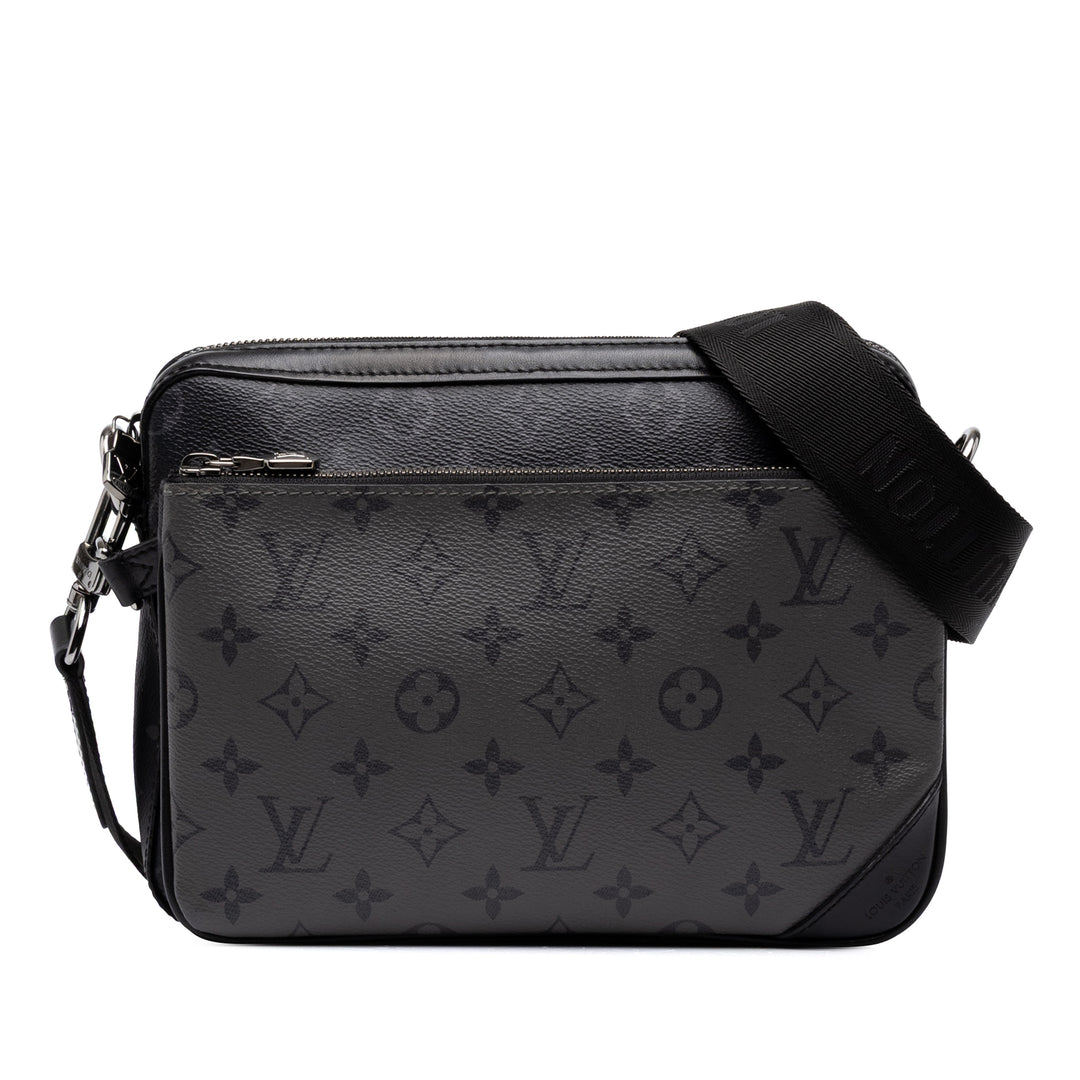 Louis Vuitton Sac bandoulière Reverse Trio Messenger Monogram Eclipse Noir – vue principale – GABY PARIS