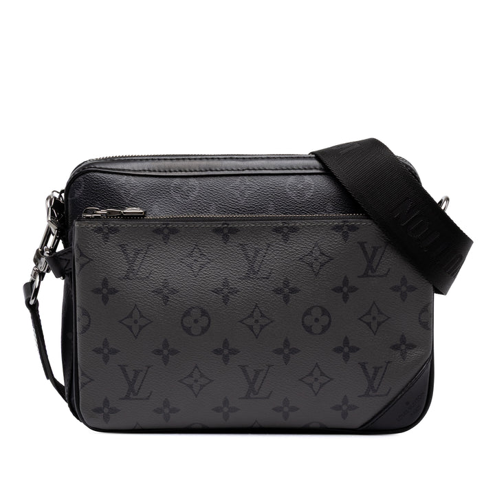 Louis Vuitton Sac bandoulière Reverse Trio Messenger Monogram Eclipse Noir – vue principale – GABY PARIS