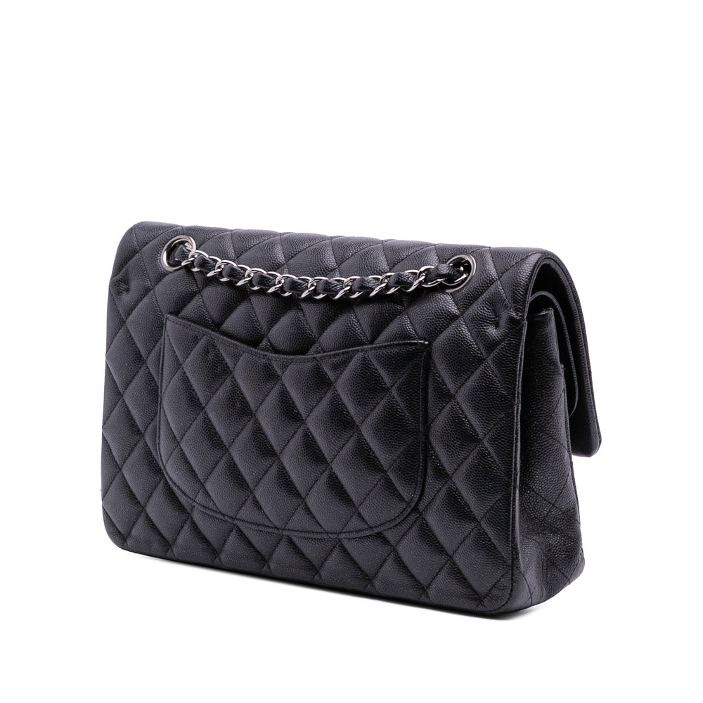 Medium Classic Caviar Double Flap Black - Gaby Paris