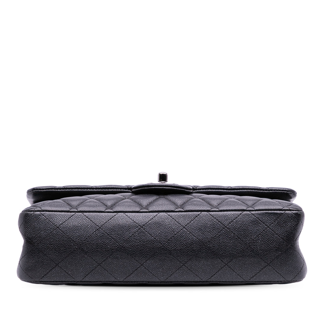 Medium Classic Caviar Double Flap Black - Gaby Paris