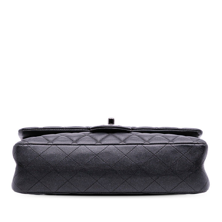 Medium Classic Caviar Double Flap Black - Gaby Paris