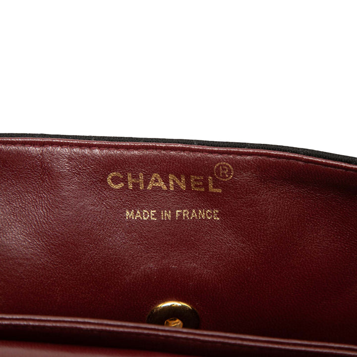 Chanel CC Matelassé Jersey et Cuir d’agneau à finitions Simple rabat