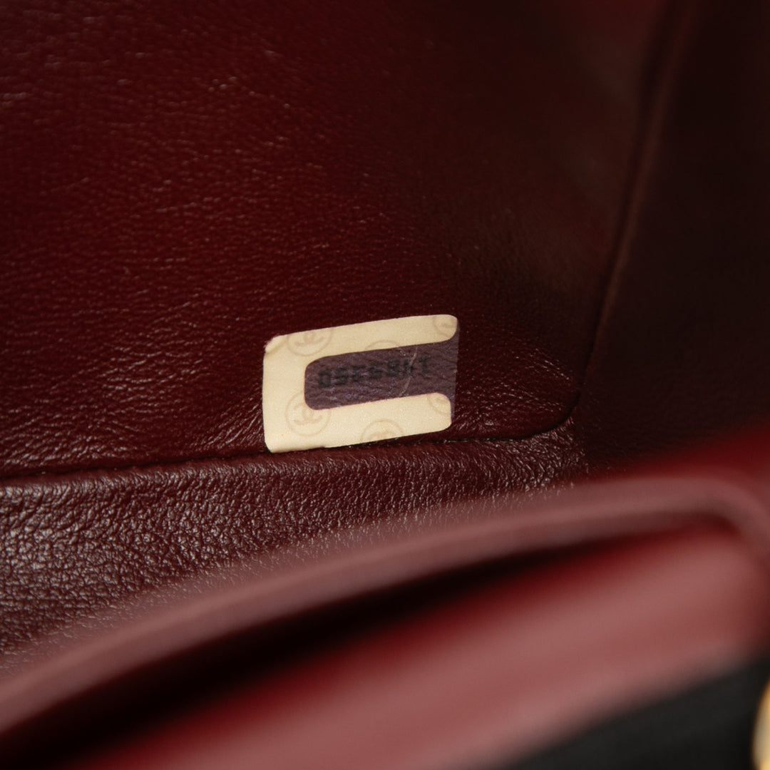 Chanel CC Matelassé Jersey et Cuir d’agneau à finitions Simple rabat