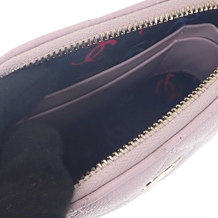 Matelassé Classic Pochette avec chaîne Cuir caviar Rose