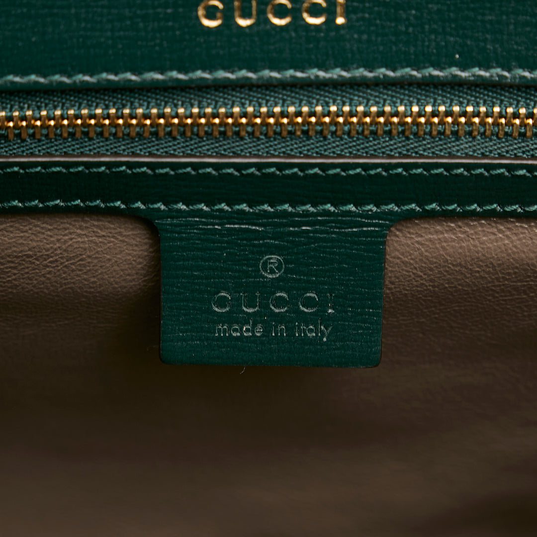 Sylvie 1969 Leather Satchel Green - Gaby Paris