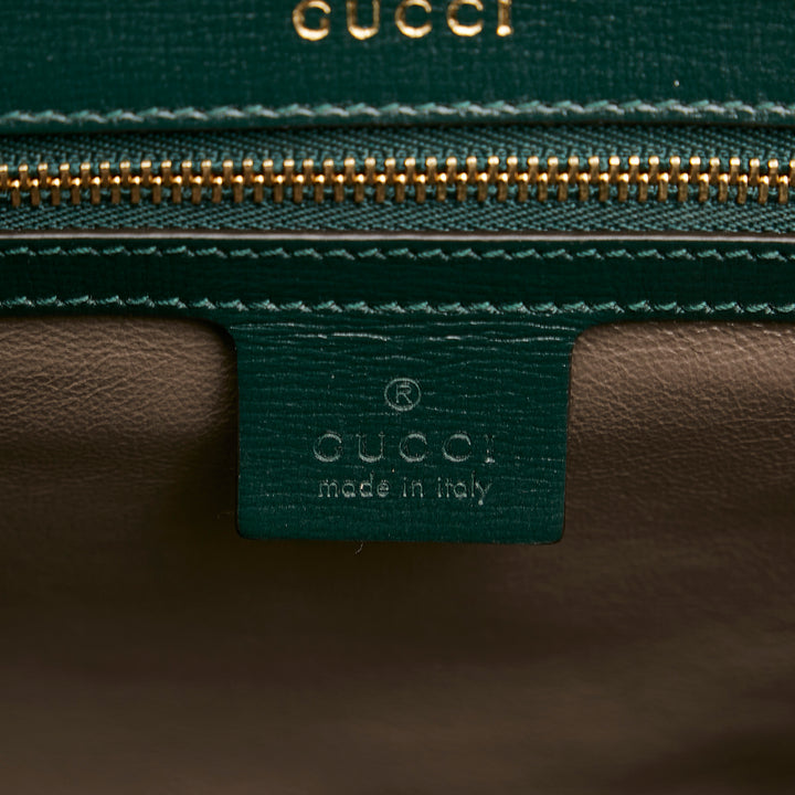 Sylvie 1969 Leather Satchel Green - Gaby Paris