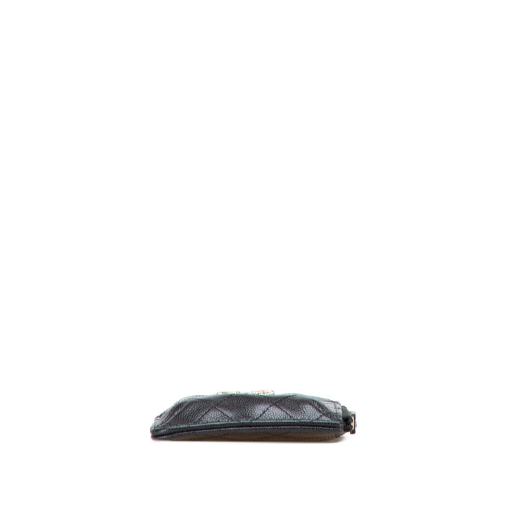 Chanel CC Quilted Caviar Card Holder Noir