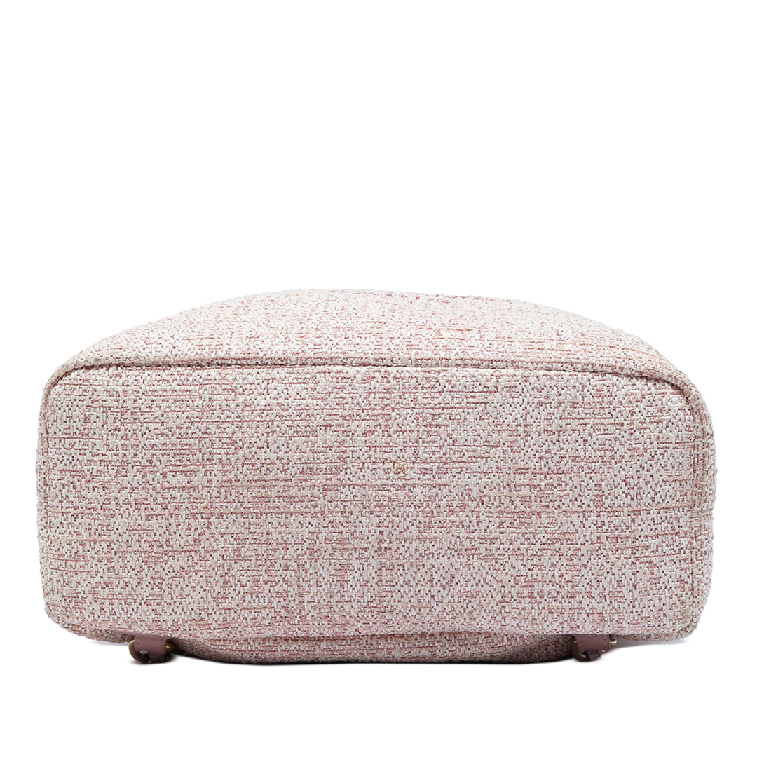 Chanel Deauville Sac à dos à cordon Tweed Rose – vue 3 – GABY PARIS