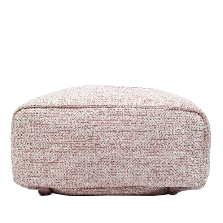 Chanel Deauville Sac à dos à cordon Tweed Rose – vue 3 – GABY PARIS