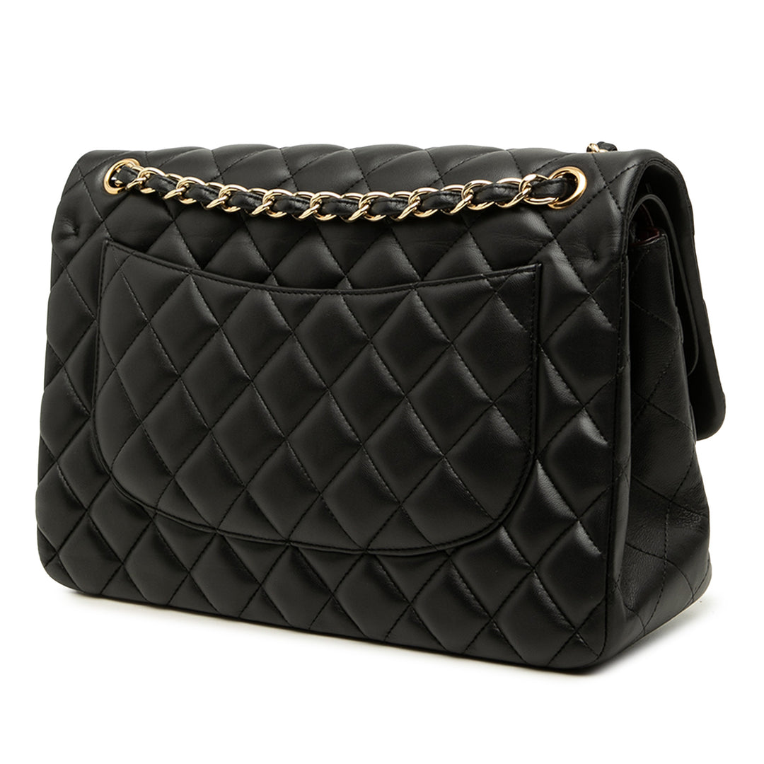 Classic Double rabat Jumbo Cuir d'agneau Noir