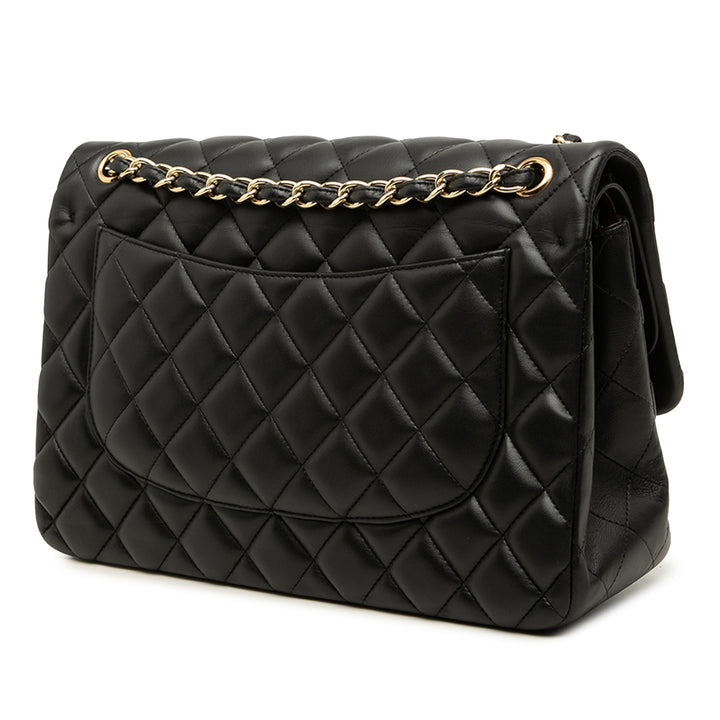 Classic Double rabat Jumbo Cuir d'agneau Noir