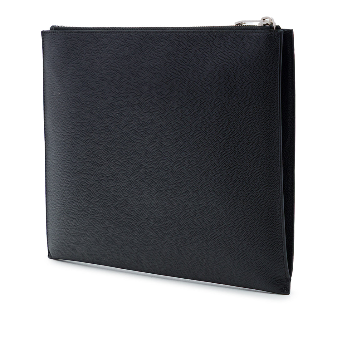 Saint Laurent Grain De Poudre Zippé Pochette Noir – vue 2 – GABY PARIS