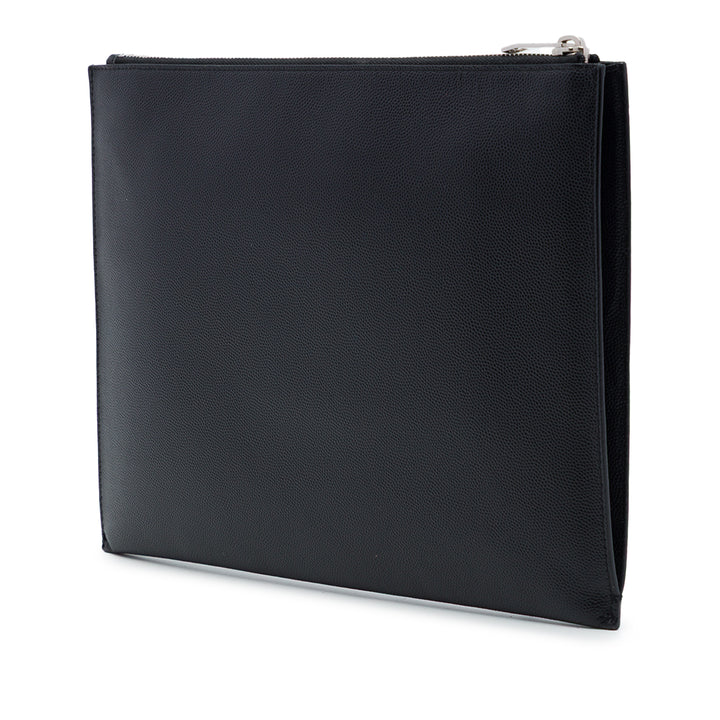 Saint Laurent Grain De Poudre Zippé Pochette Noir – vue 2 – GABY PARIS