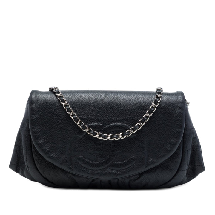Chanel CC Half Moon Wallet on Chain Cuir caviar