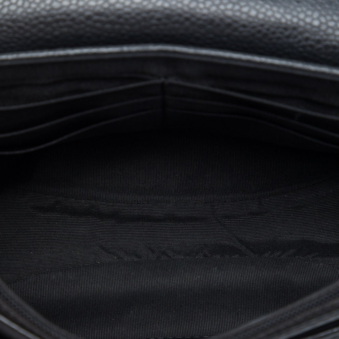 Chanel CC Half Moon Wallet on Chain Cuir caviar