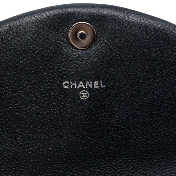 Chanel CC Half Moon Wallet on Chain Cuir caviar