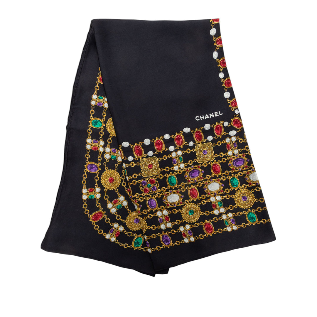 Chanel Gripoix Foulard 90 Noir