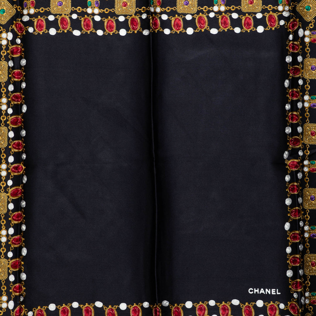 Chanel Gripoix Foulard 90 Noir