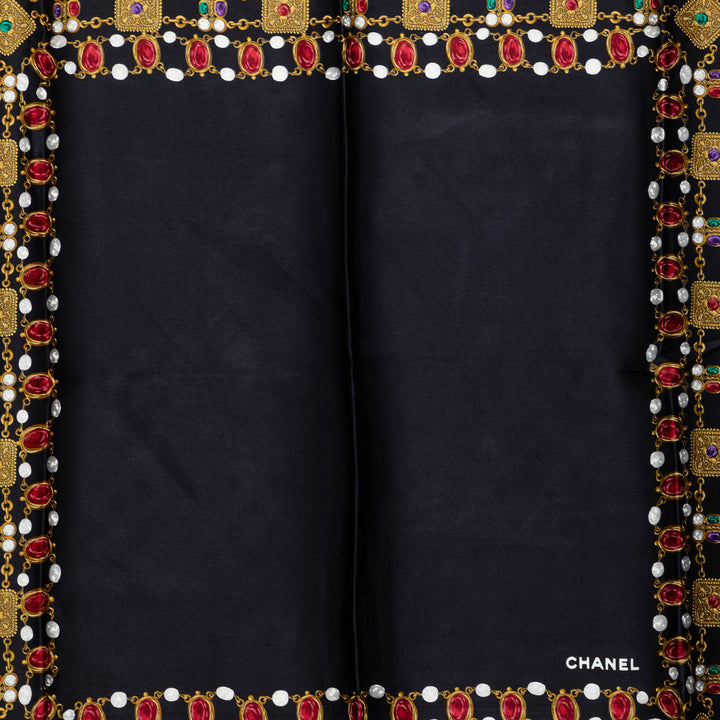 Chanel Gripoix Foulard 90 Noir