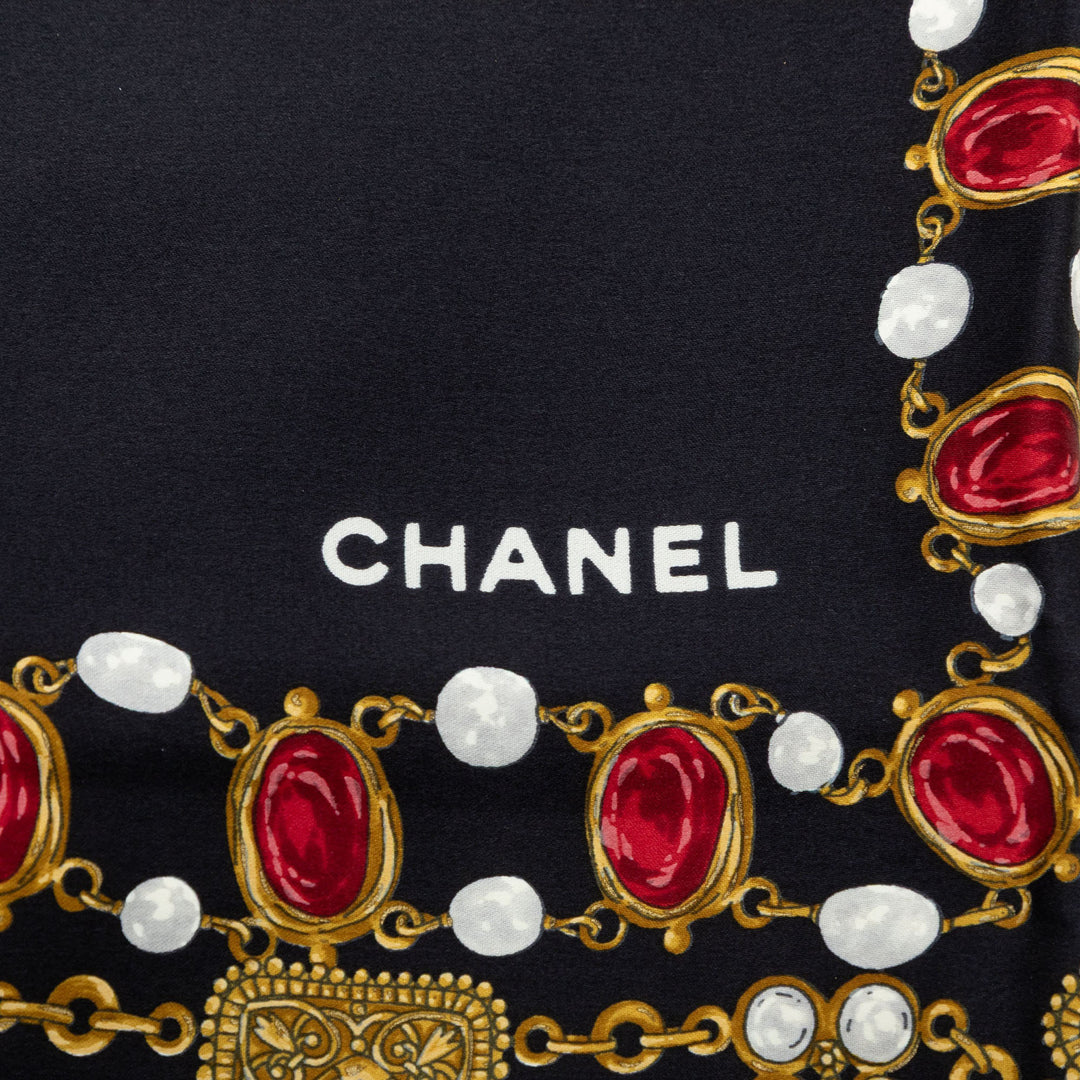 Chanel Gripoix Foulard 90 Noir