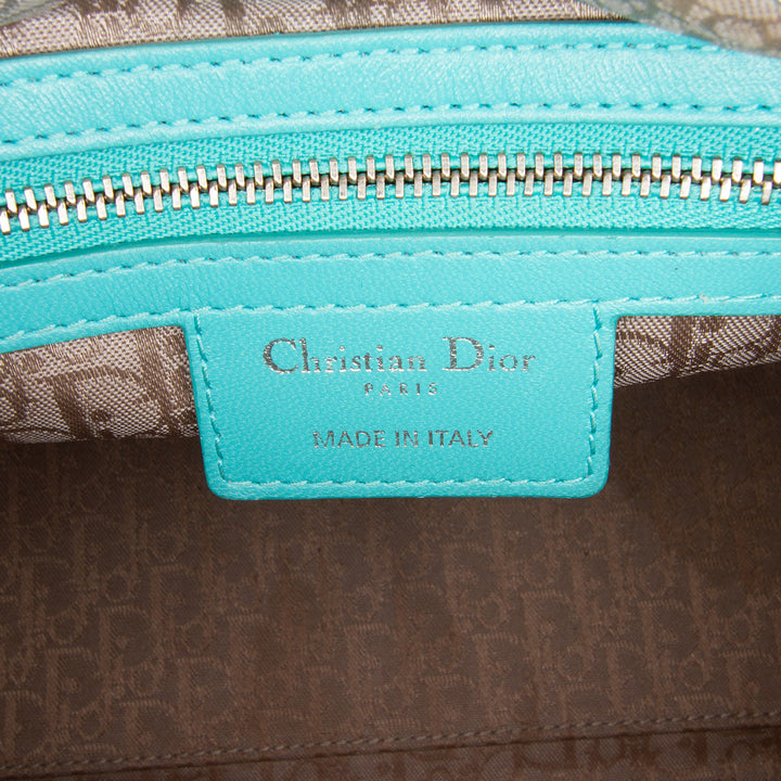 Medium Lambskin Cannage Lady Dior Blue - Gaby Paris