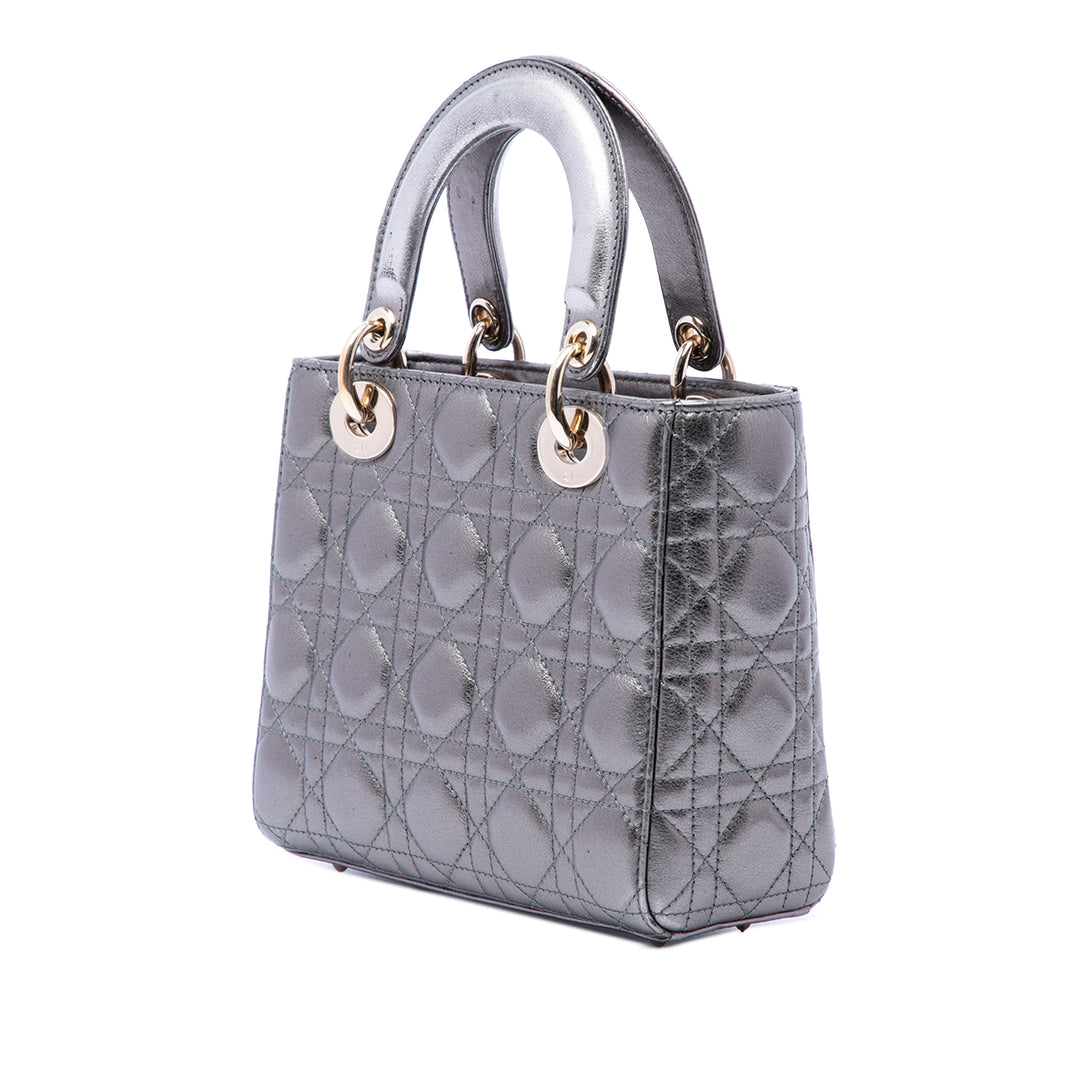 Dior Small Metallic Cuir d’agneau Cannage My ABCDior Lady Dior