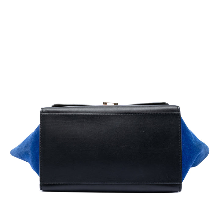 Celine Medium Tricolor Cuir de veau et Daim Trapeze Sac