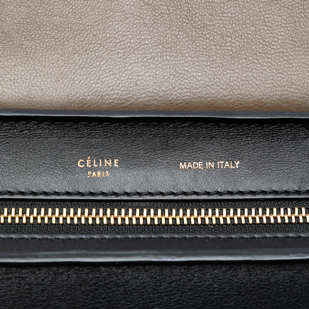 Celine Medium Tricolor Cuir de veau et Daim Trapeze Sac