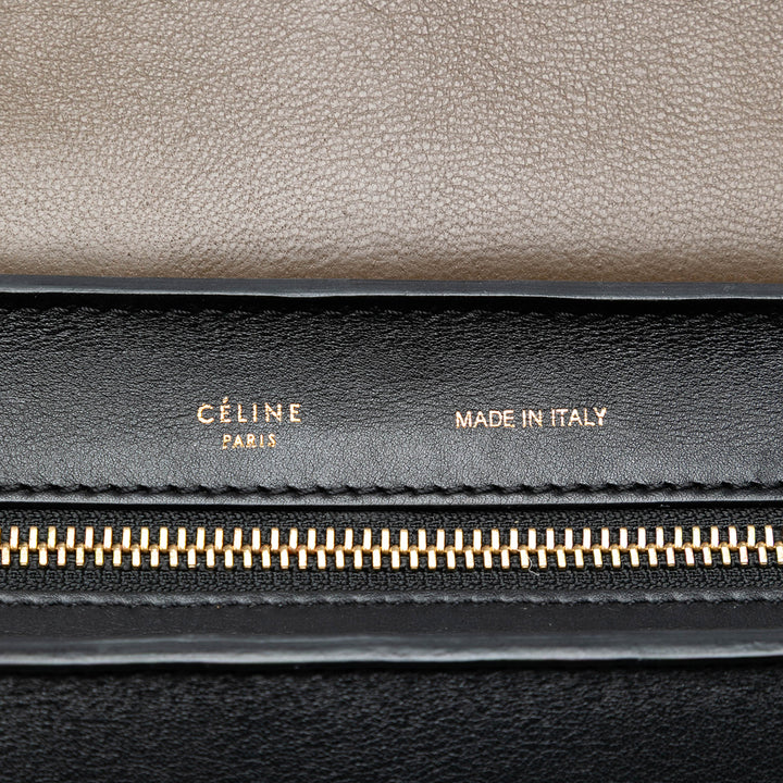 Celine Medium Tricolor Cuir de veau et Daim Trapeze Sac