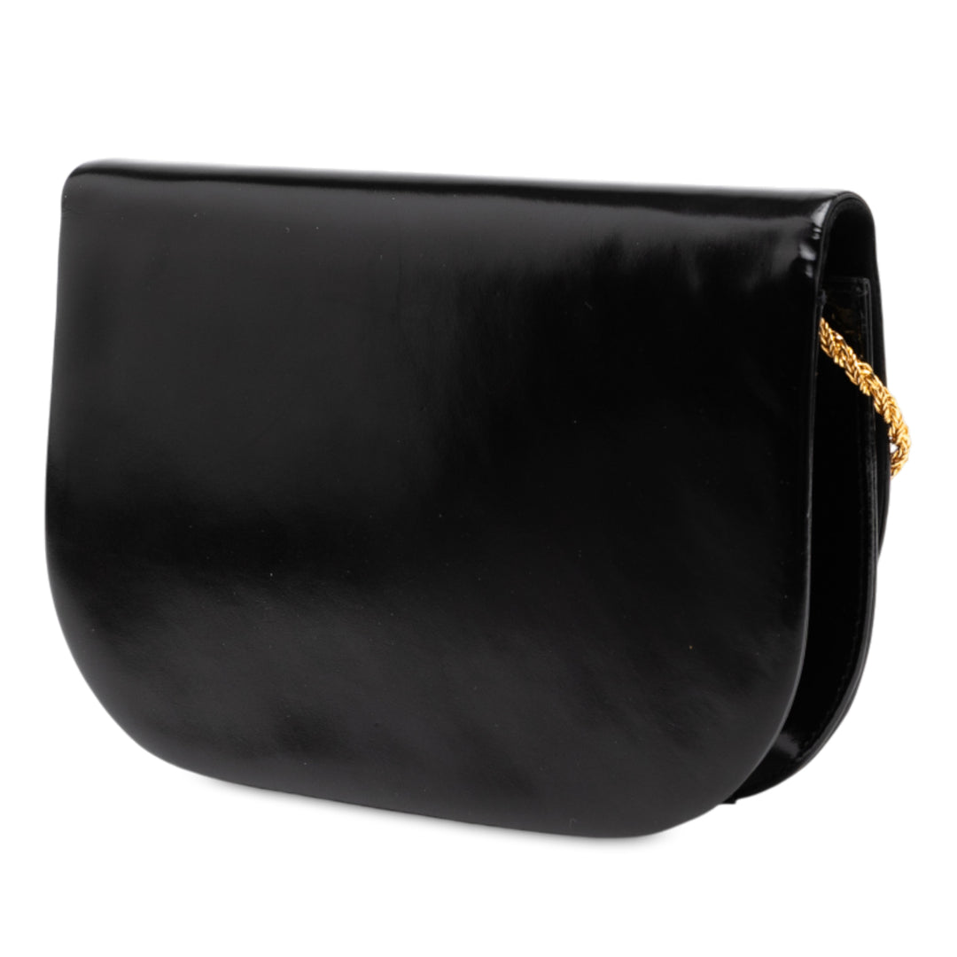 Dior Shiny Cuir de veau Bow Sac bandoulière Noir