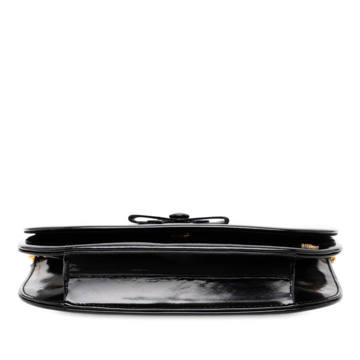 Dior Shiny Cuir de veau Bow Sac bandoulière Noir