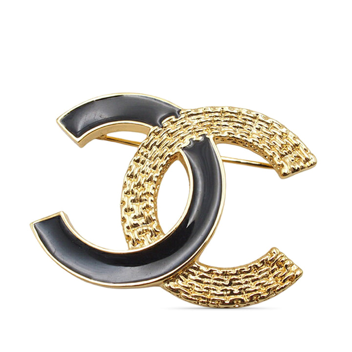 Chanel CC plaqué Enamel Broche