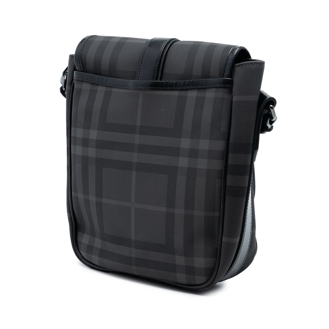Burberry Smoke Check Coated Toile Sac porté croisé
