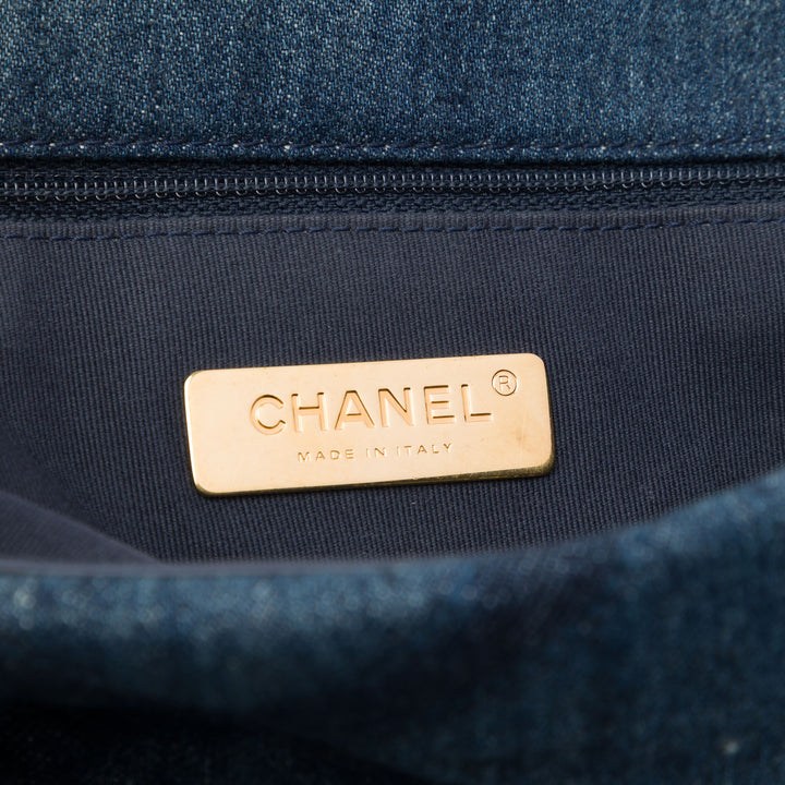 Chanel 19 à rabat Moyen Jean Bleu – vue 5 – GABY PARIS