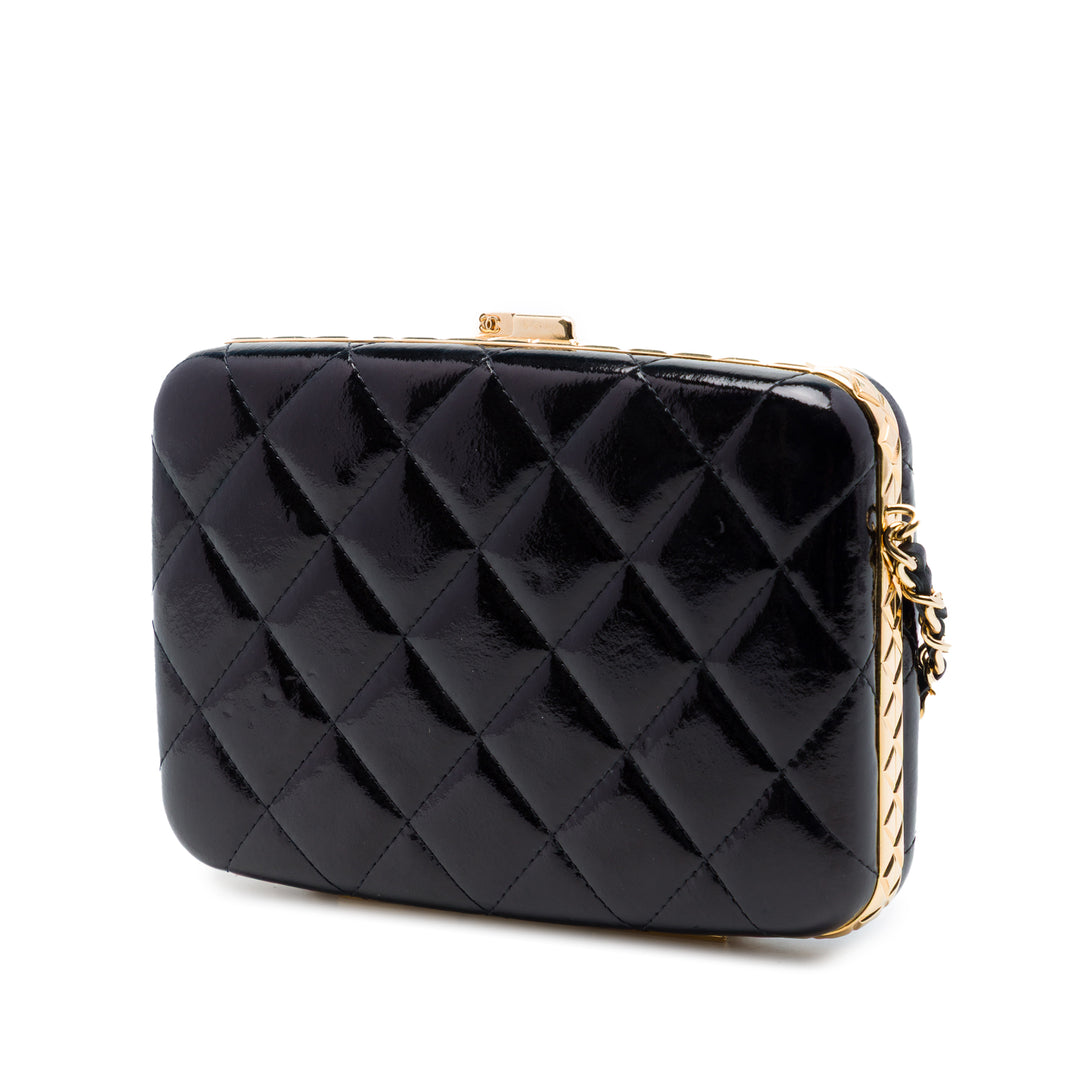 Chanel Large Glazed Cuir de chèvre Boîte avec chaîne
