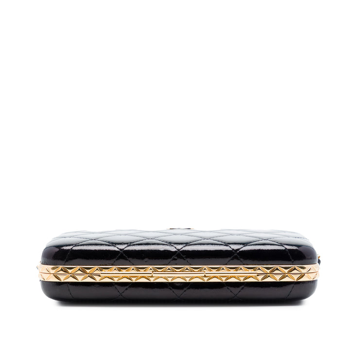 Chanel Large Glazed Cuir de chèvre Boîte avec chaîne