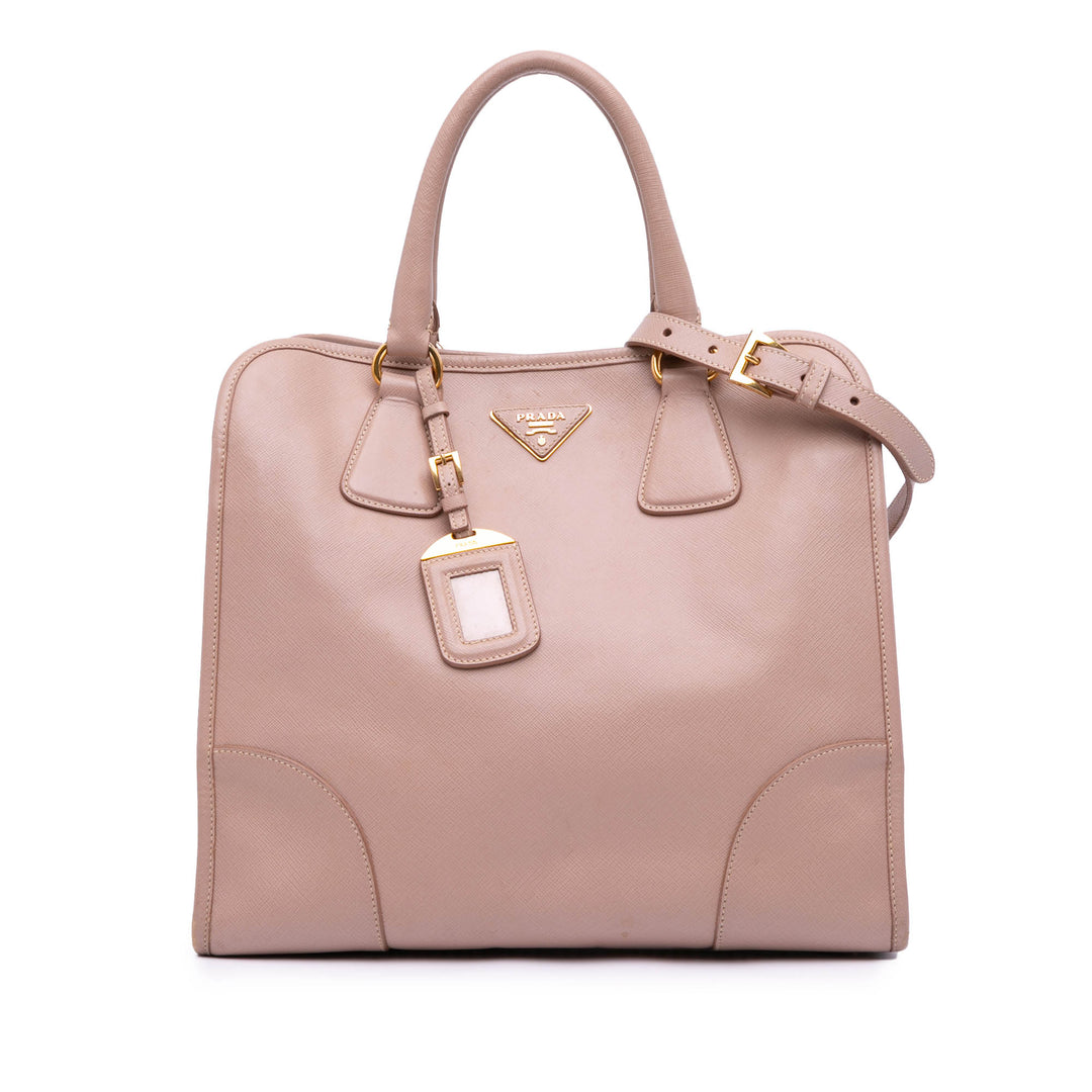 Saffiano Lux Shopping Tote Pink - Gaby Paris
